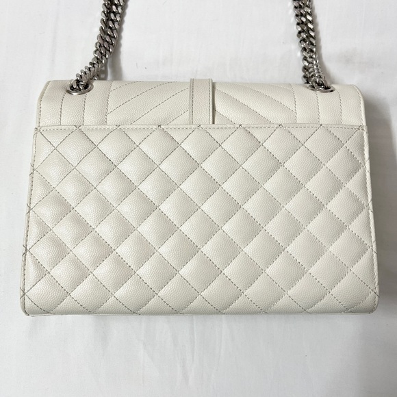 YSL Yves Saint Laurent Envelope Quilted Grain Shoulder Bag Crossbody Purse - Picture 3 of 8